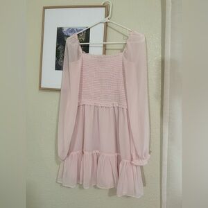 1. State Light Pink Smocked Mini Dress
